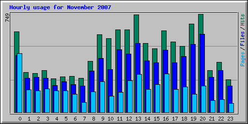 Hourly usage for November 2007