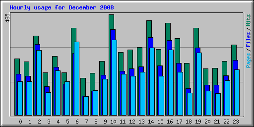 Hourly usage for December 2008