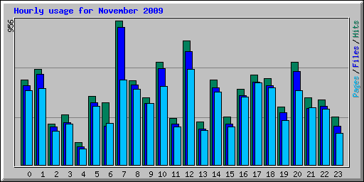 Hourly usage for November 2009