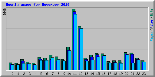 Hourly usage for November 2010