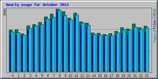 Hourly usage for October 2013