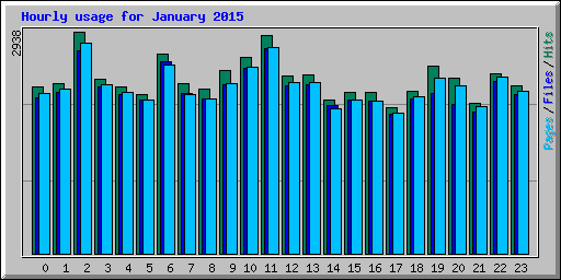 Hourly usage for January 2015