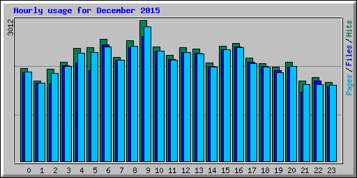 Hourly usage for December 2015