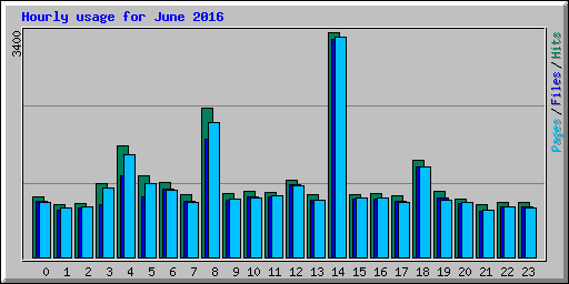 Hourly usage for June 2016