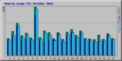 Hourly usage for October 2016