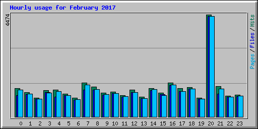 Hourly usage for February 2017