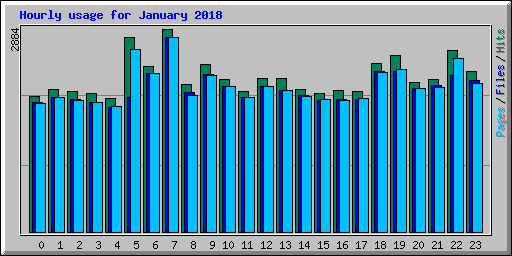 Hourly usage for January 2018