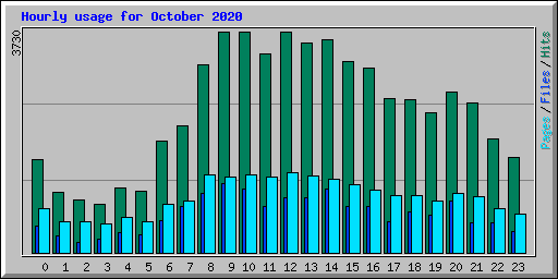 Hourly usage for October 2020